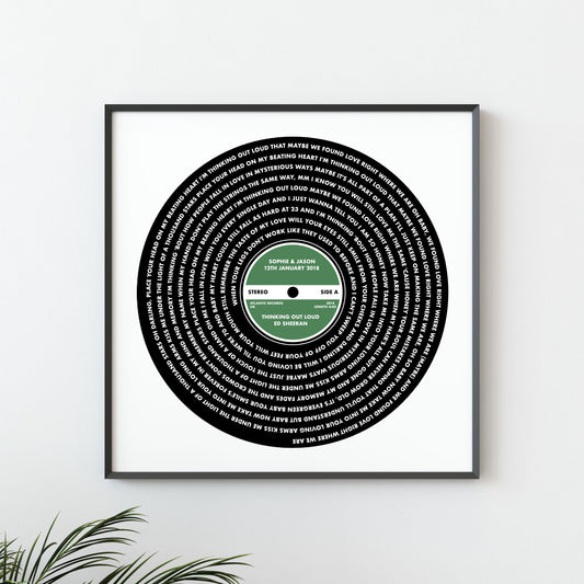 Favourite Song Vinyl Lyrics Print