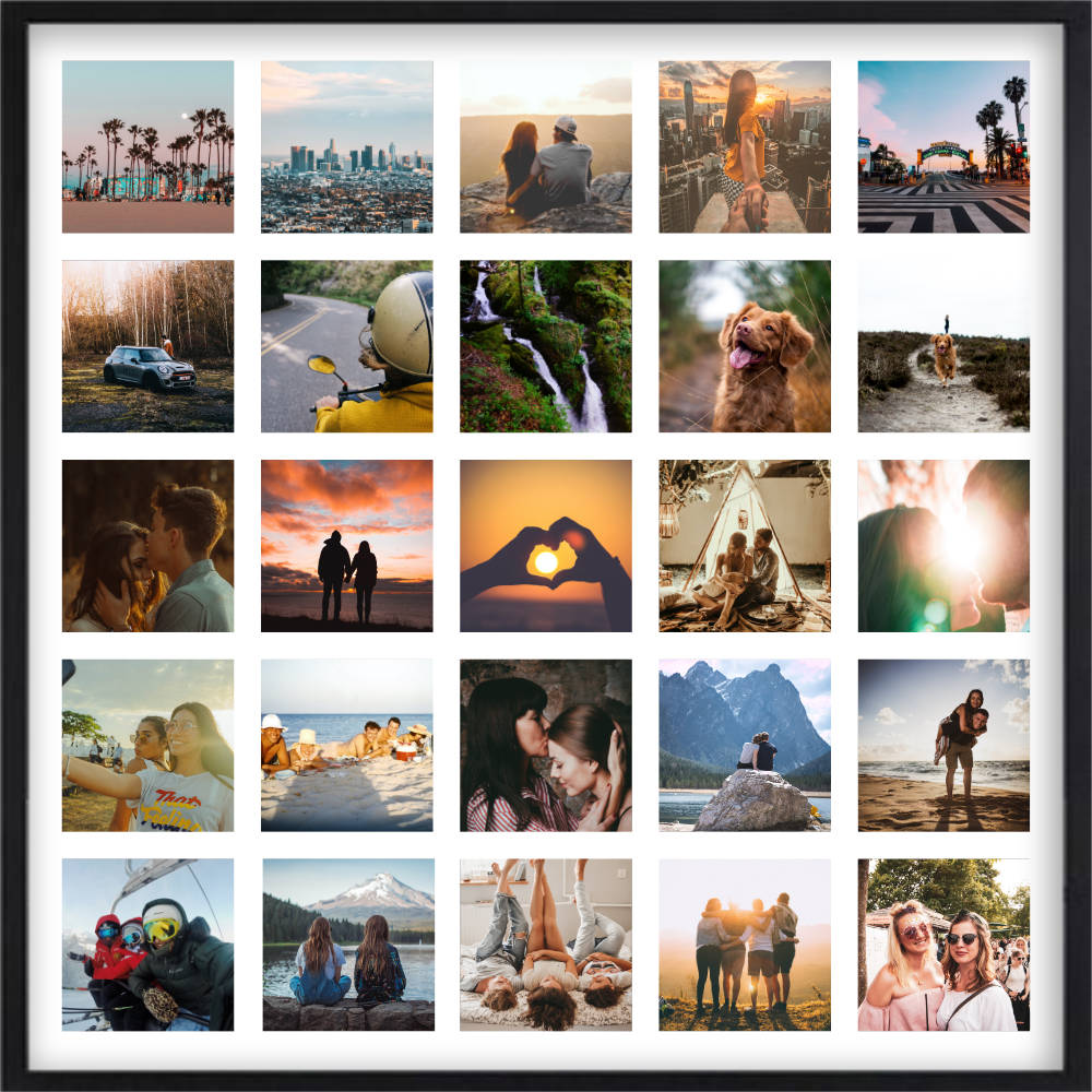 Personalised photo collage print, framed