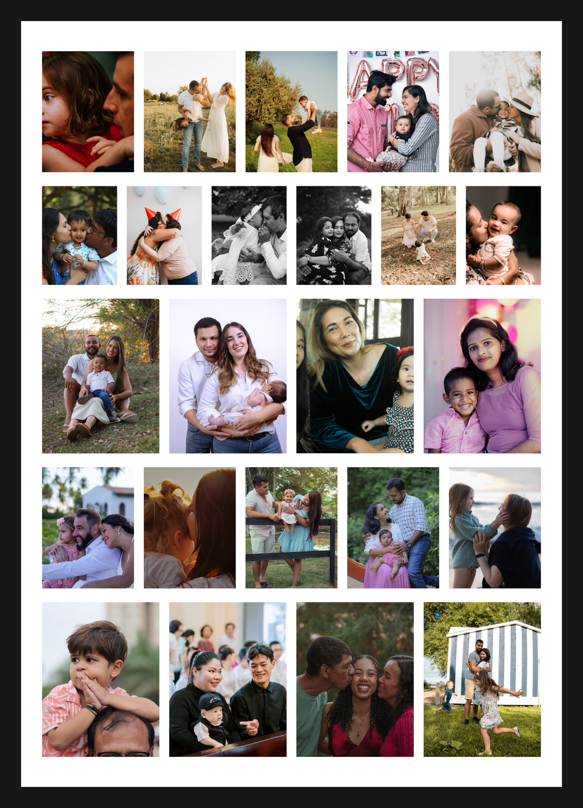 24 photo collage print, framed