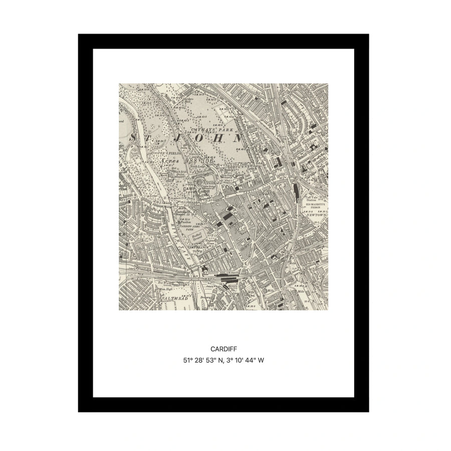 Old OS map of Cardiff