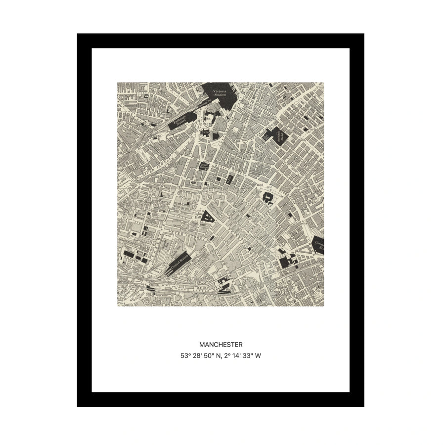 Old OS map of Manchester