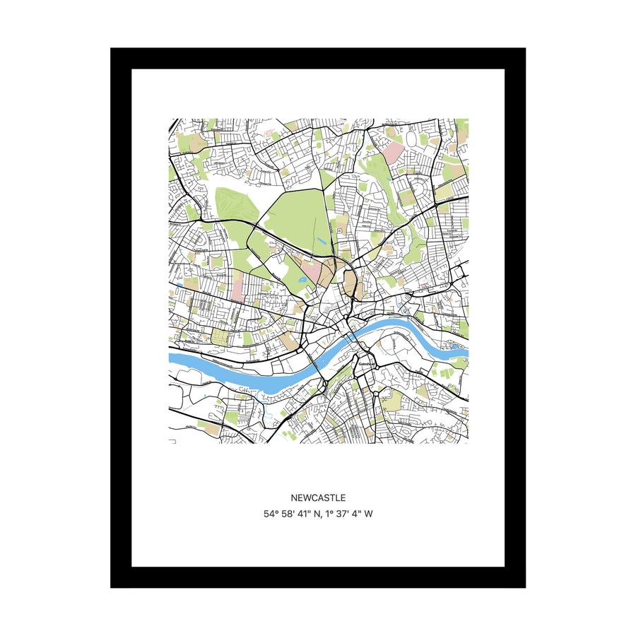 Newcastle map print