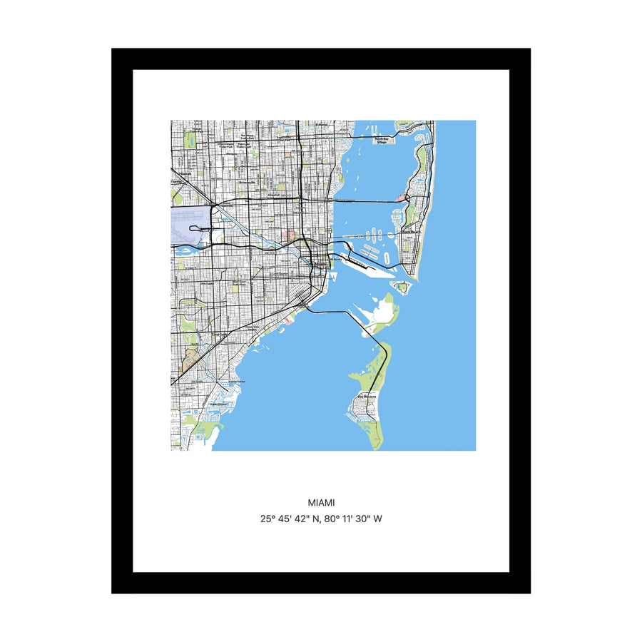 Miami map print