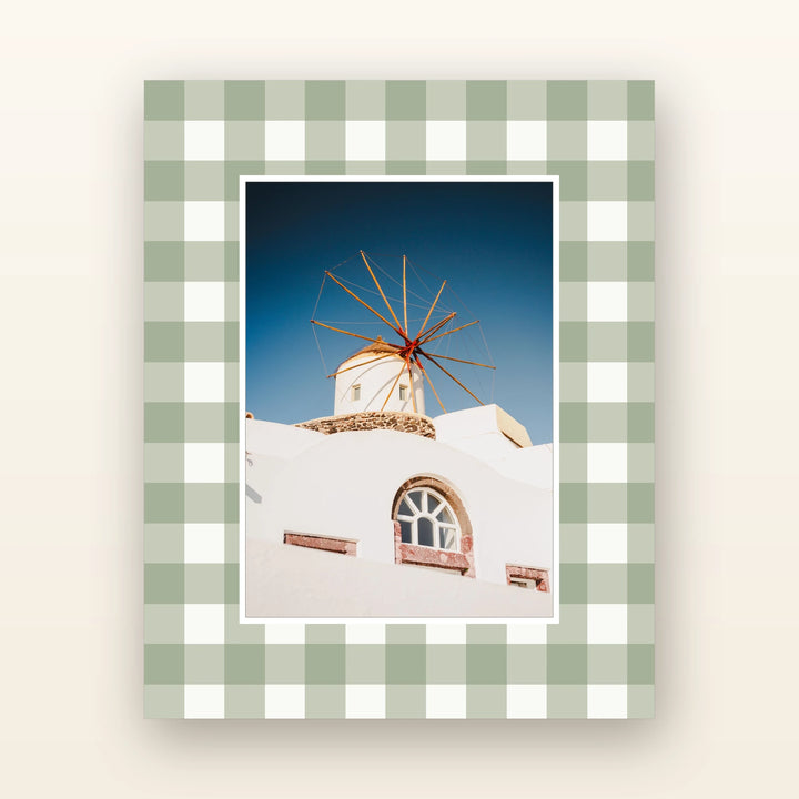 Gingham Picture Mounts — acid-free picture mount with an 8x10 board and 5x7 opening