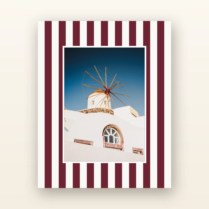 Burgundy striped picture mount — acid-free picture mount with an 8x10 board and 5x7 opening