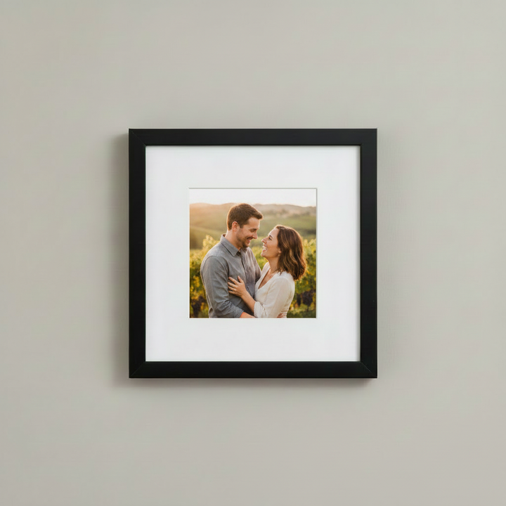 Fifth anniversary photo print in a wood frame