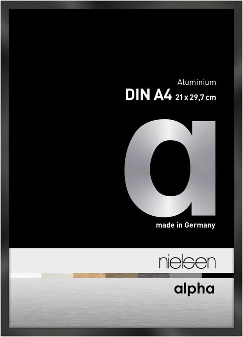 Nielsen Alpha polished jet black aluminium picture frame
