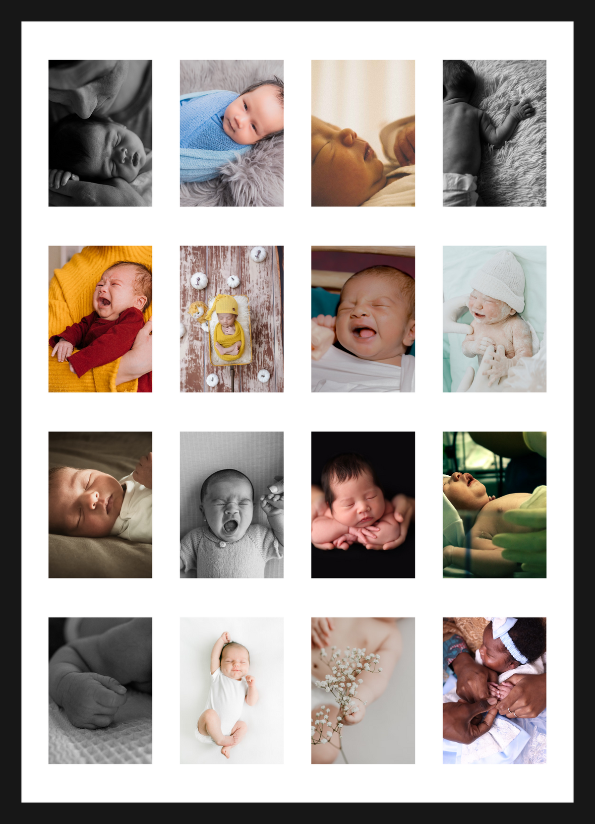 16 photo collage print, framed
