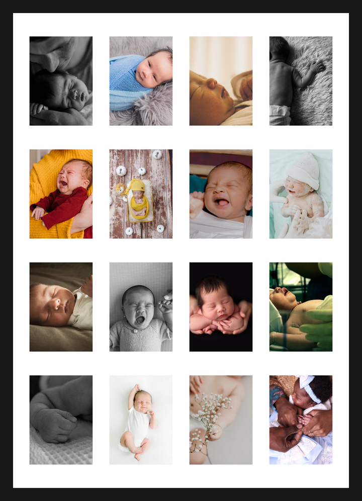 16 photo collage print, framed