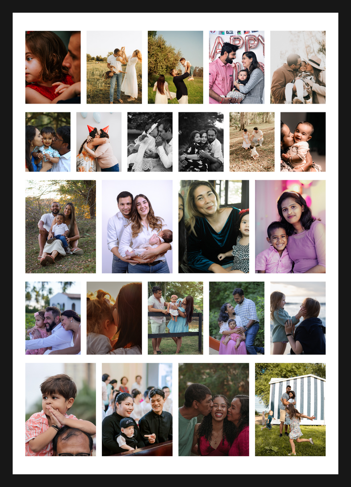 24 photo collage print, framed