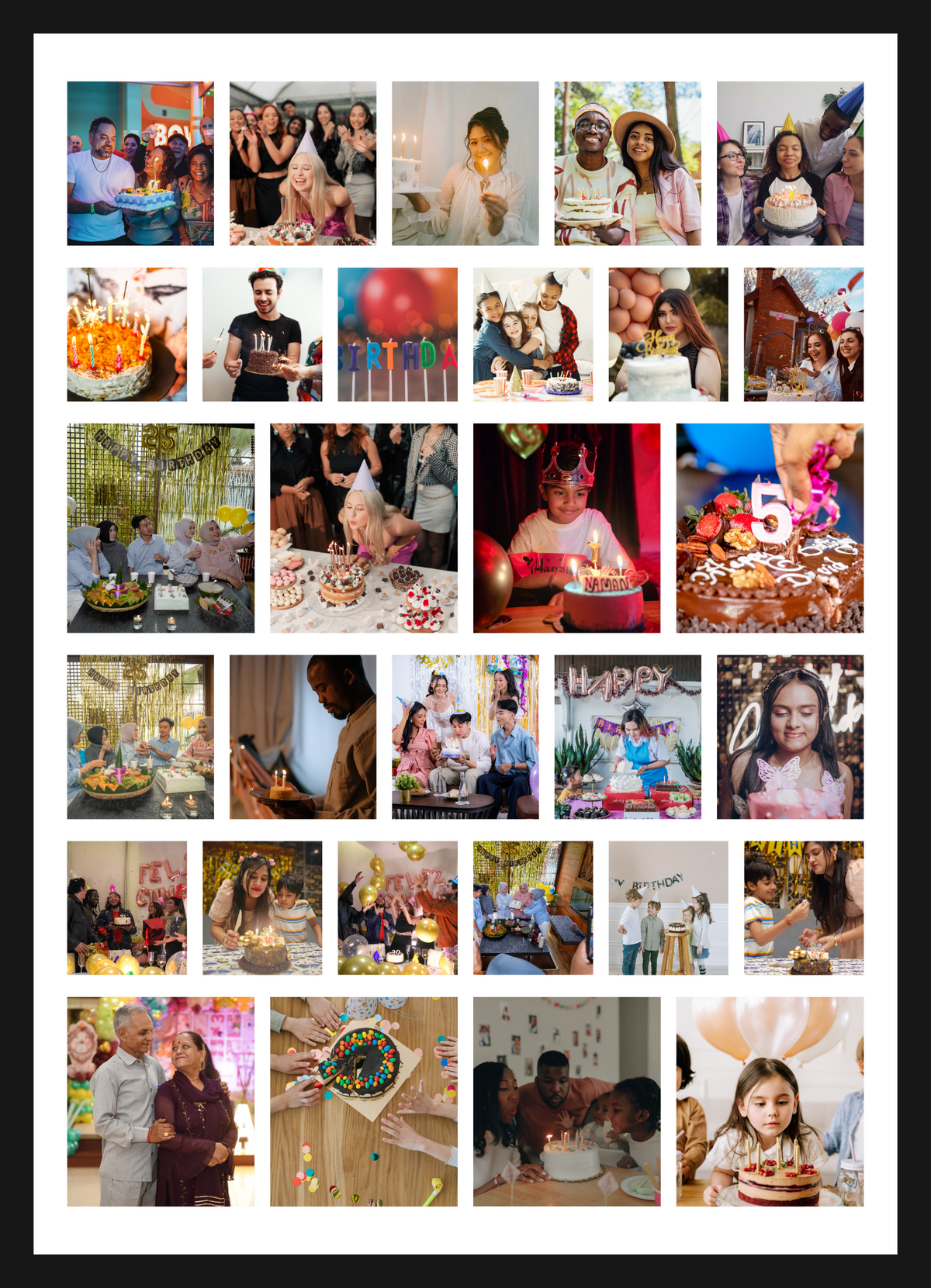30 photo collage print, framed
