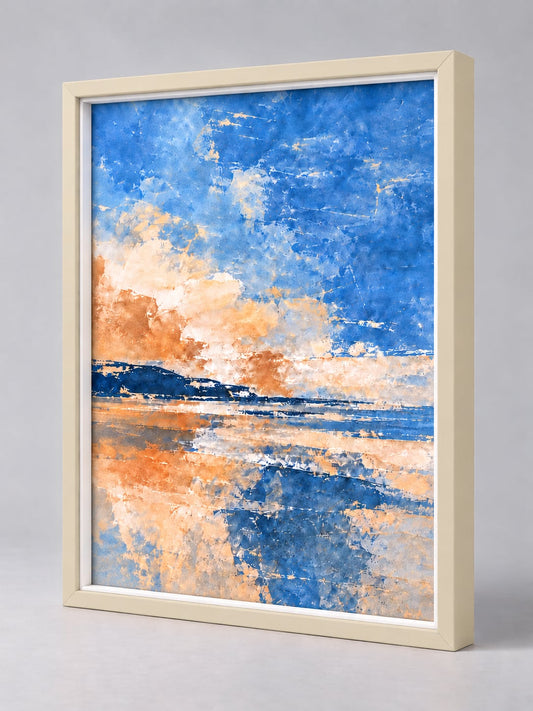 Cream Wood picture frame - whole frame, gallery build with a fillet