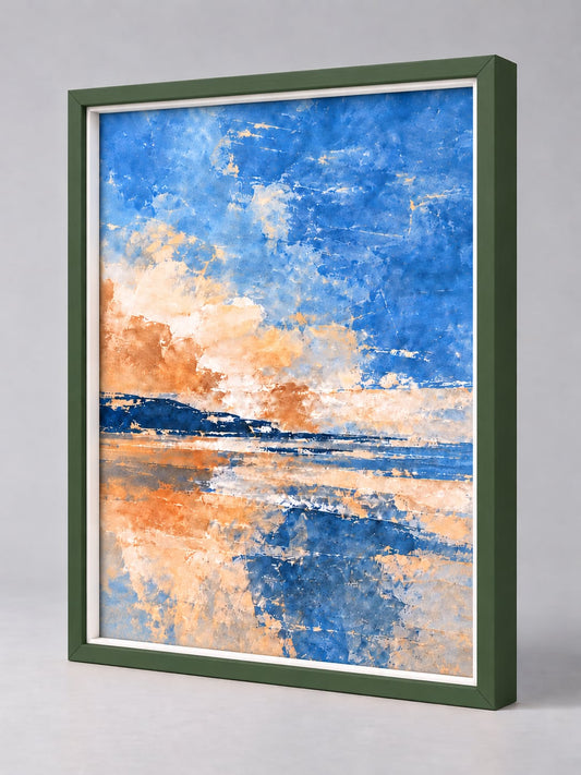 Dark Green Wood picture frame - whole frame, gallery build with a fillet