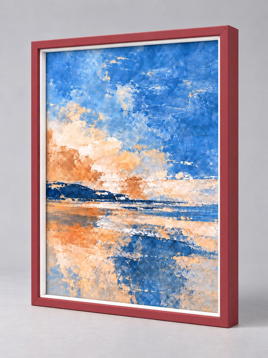 Dark Red Wood picture frame - whole frame, gallery build with a fillet