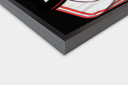 Jet black box frame corner detail