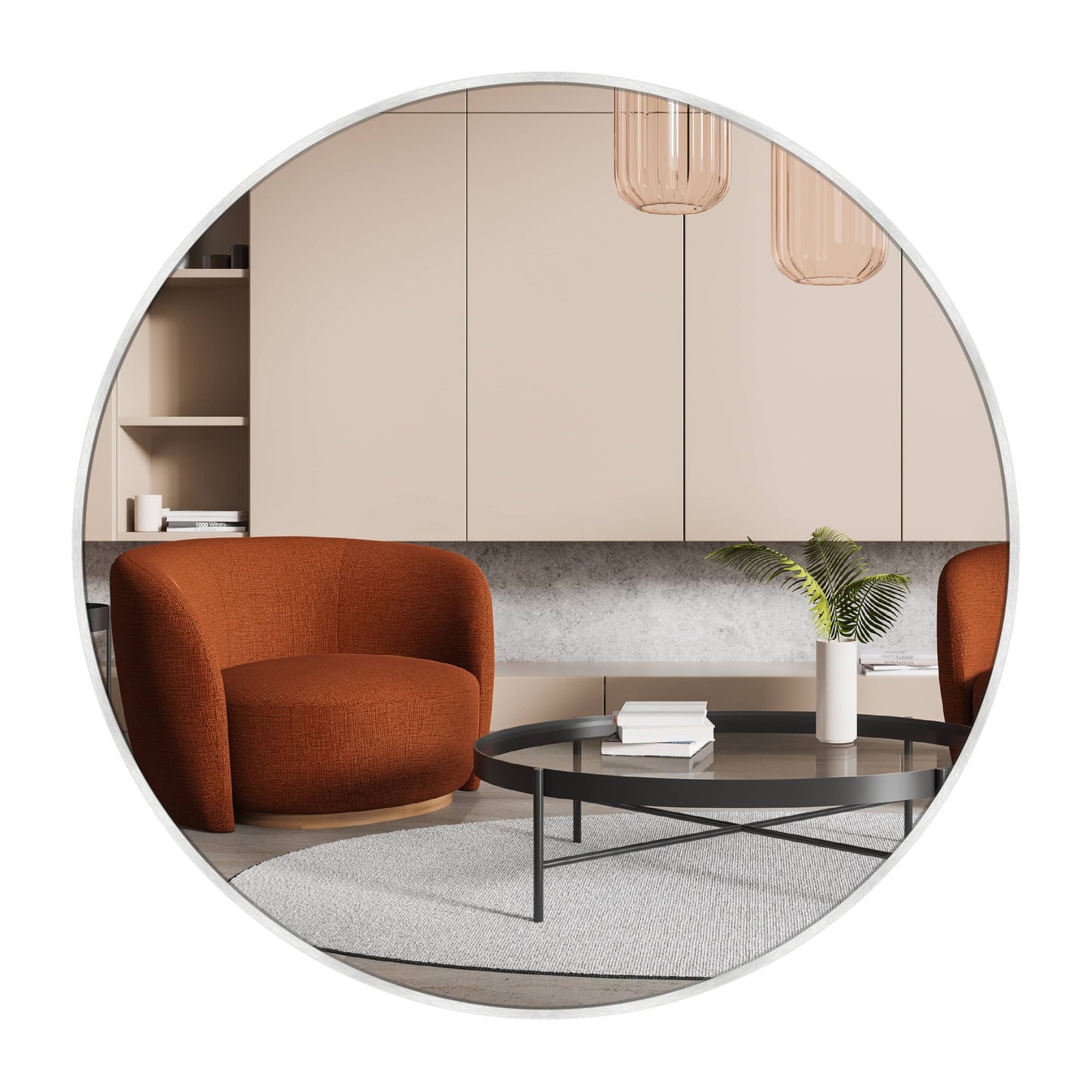 Nielsen Jaron Round Mirror — Silver