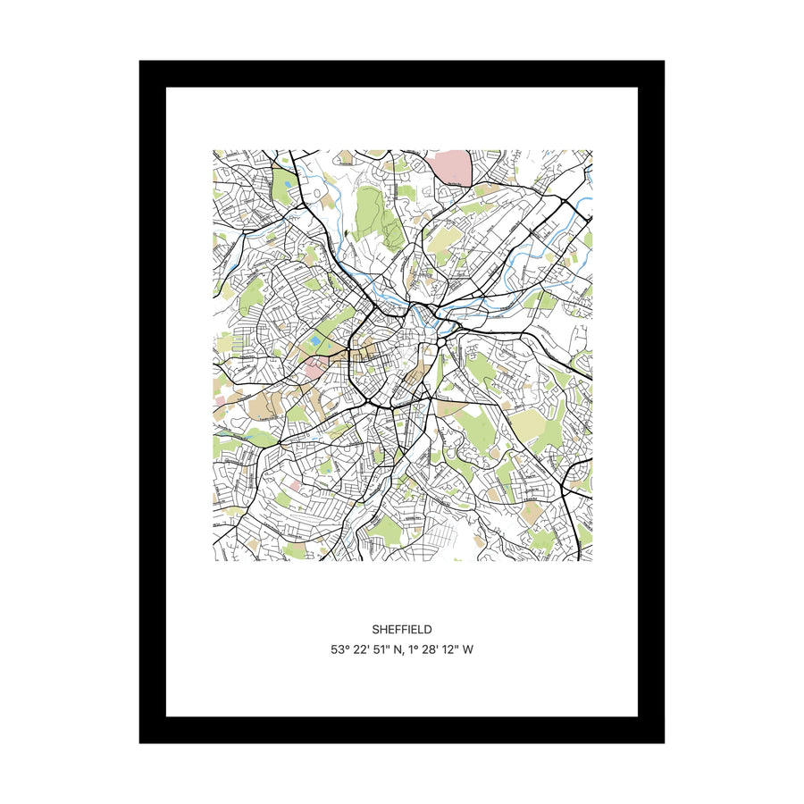 Sheffield map print