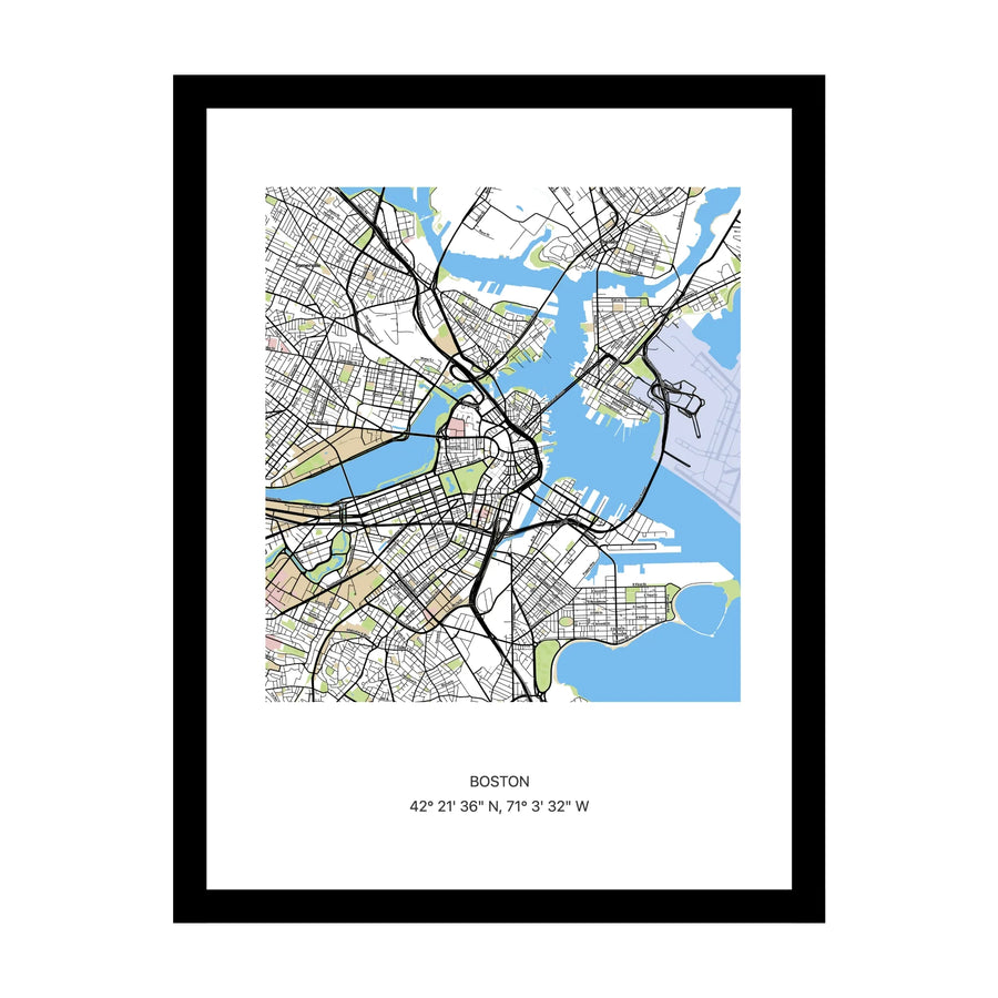 Boston map print