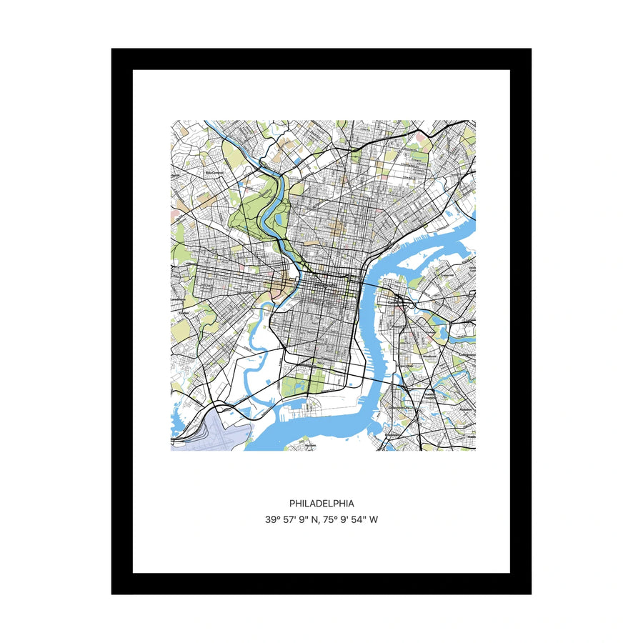 Philadelphia map print