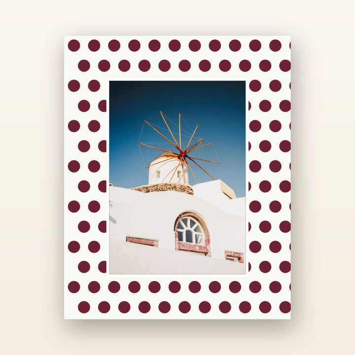 Polka Dot Picture Mounts — acid-free picture mount with an 8x10 board and 5x7 opening