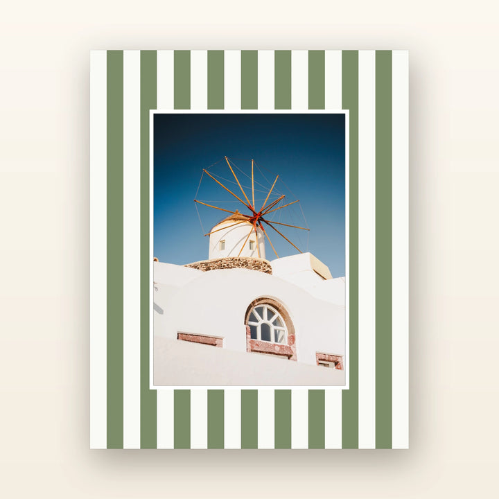 Sage green striped picture mount — acid-free picture mount with an 8x10 board and 5x7 opening