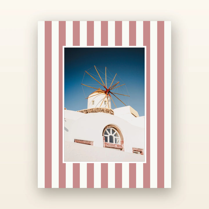 Dusty Pink striped picture mount — acid-free picture mount with an 8x10 board and 5x7 opening