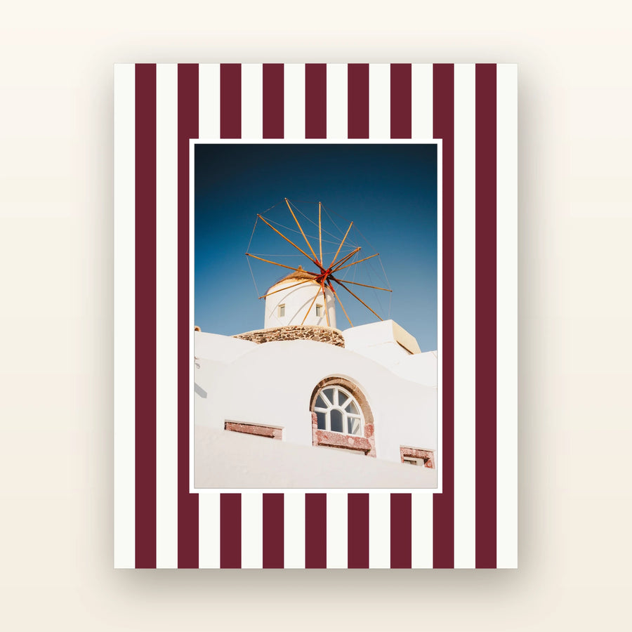 Burgundy striped picture mat — acid-free picture mat with an 8x10 board and 5x7 opening