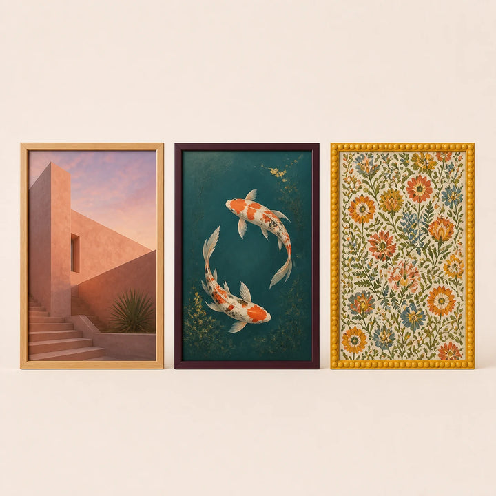 Three A1 frame-only options with varied artwork