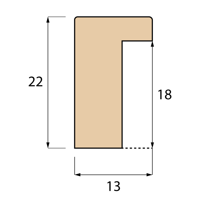 Olive Green Wood / 13mm x 22mm profile