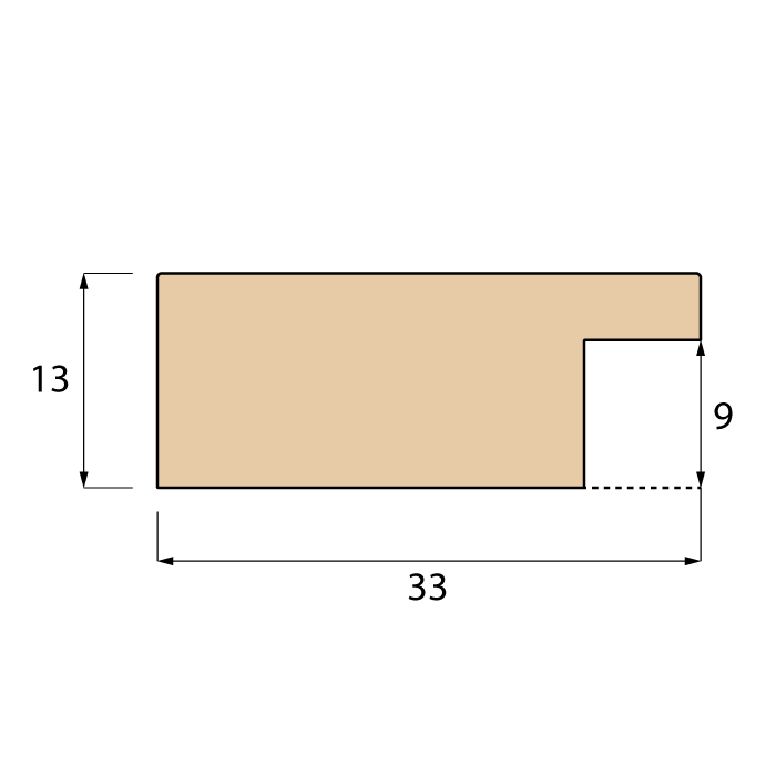 Antique Gold Wood (Open Grain) / 33mm x 13mm profile