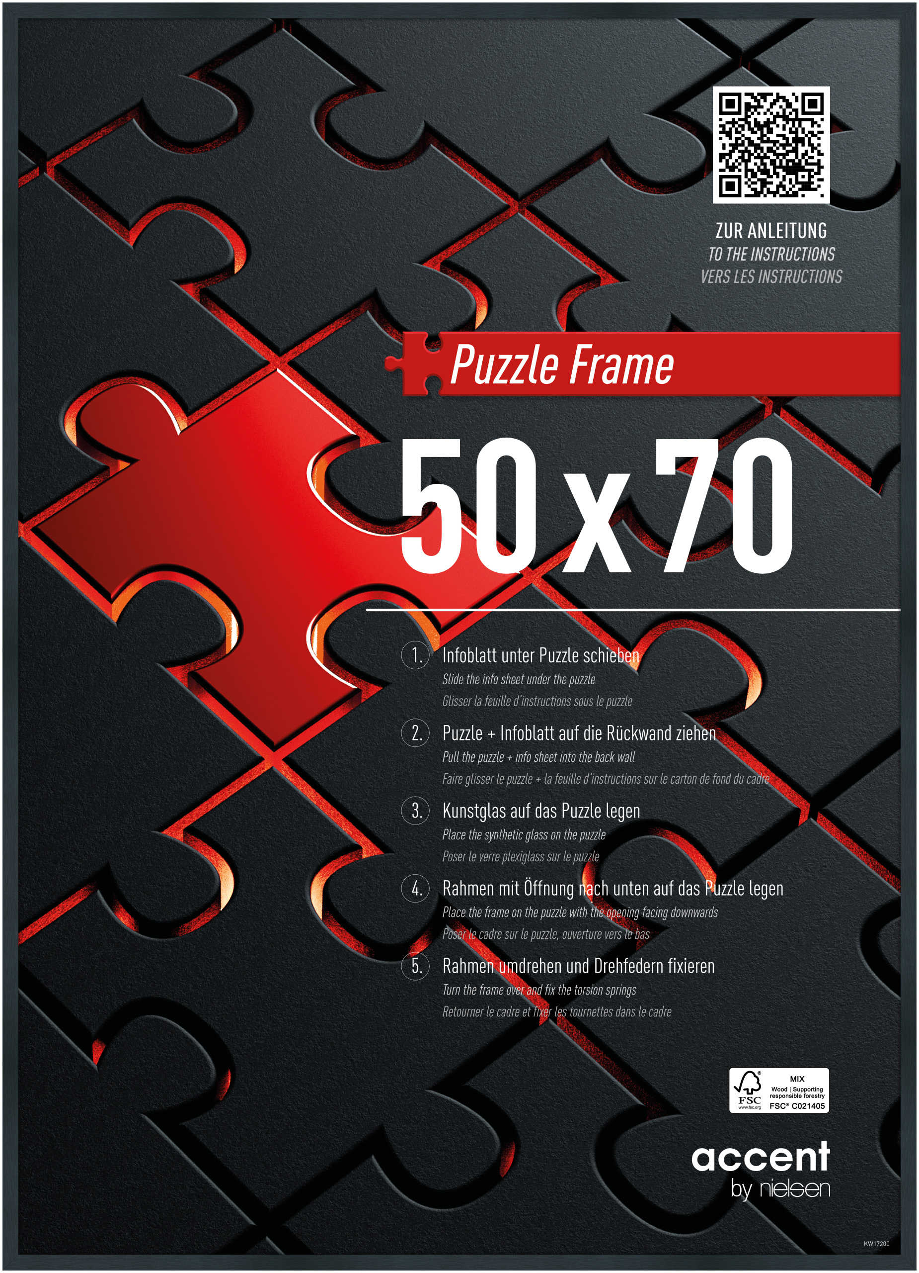 1000 piece puzzle frame in matt black