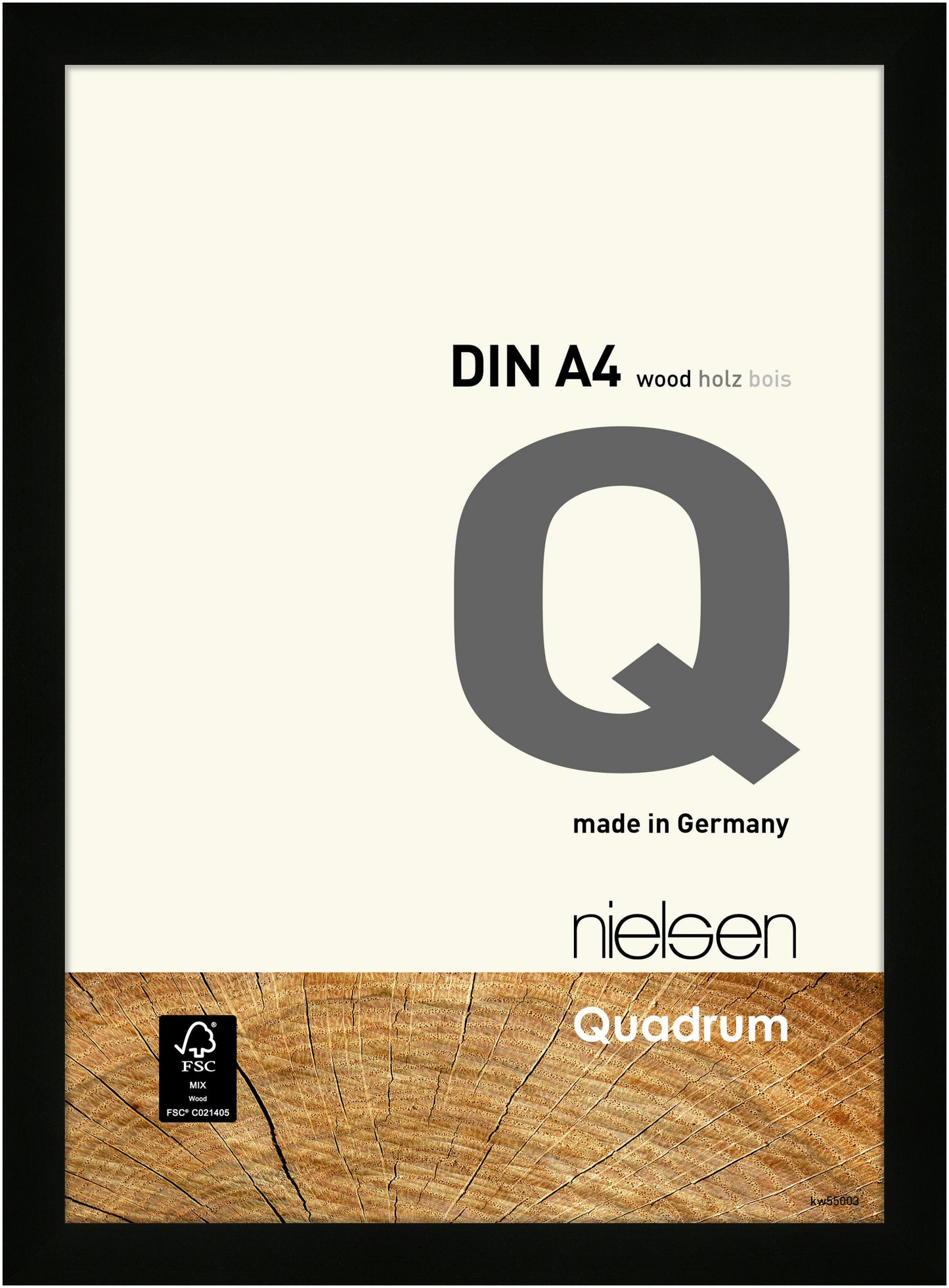 Quadrum black wood picture frame