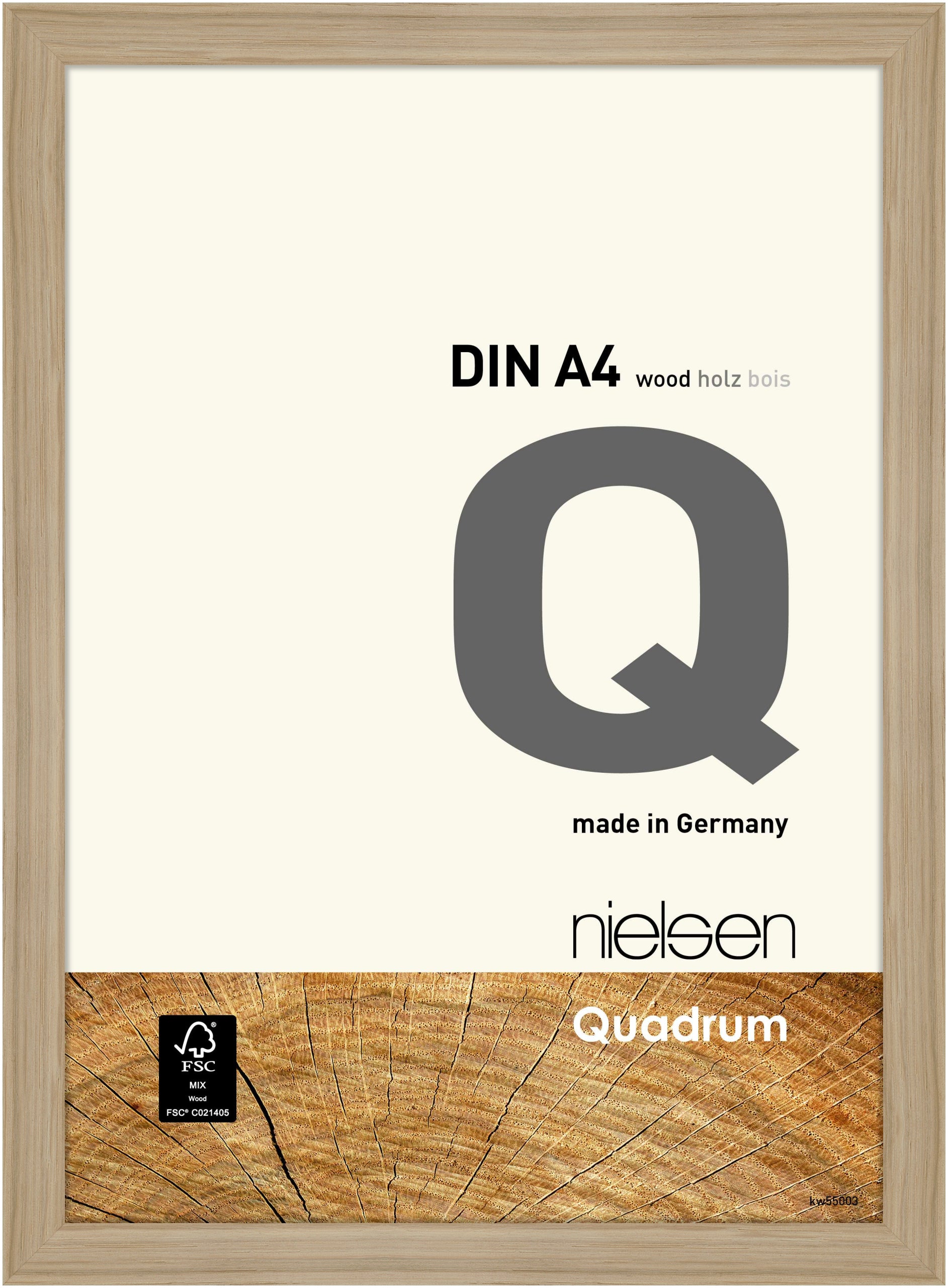 Quadrum oak wood picture frame