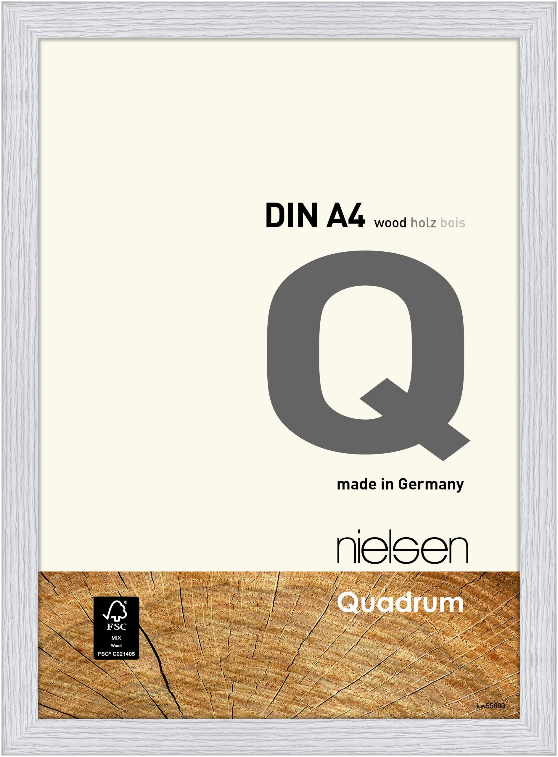 Quadrum veneered white wood picture frame