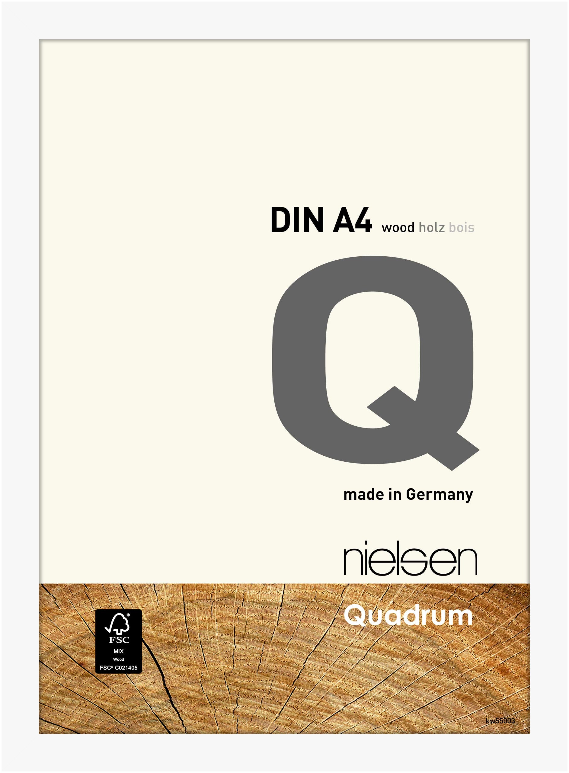 Quadrum matt white wood picture frame