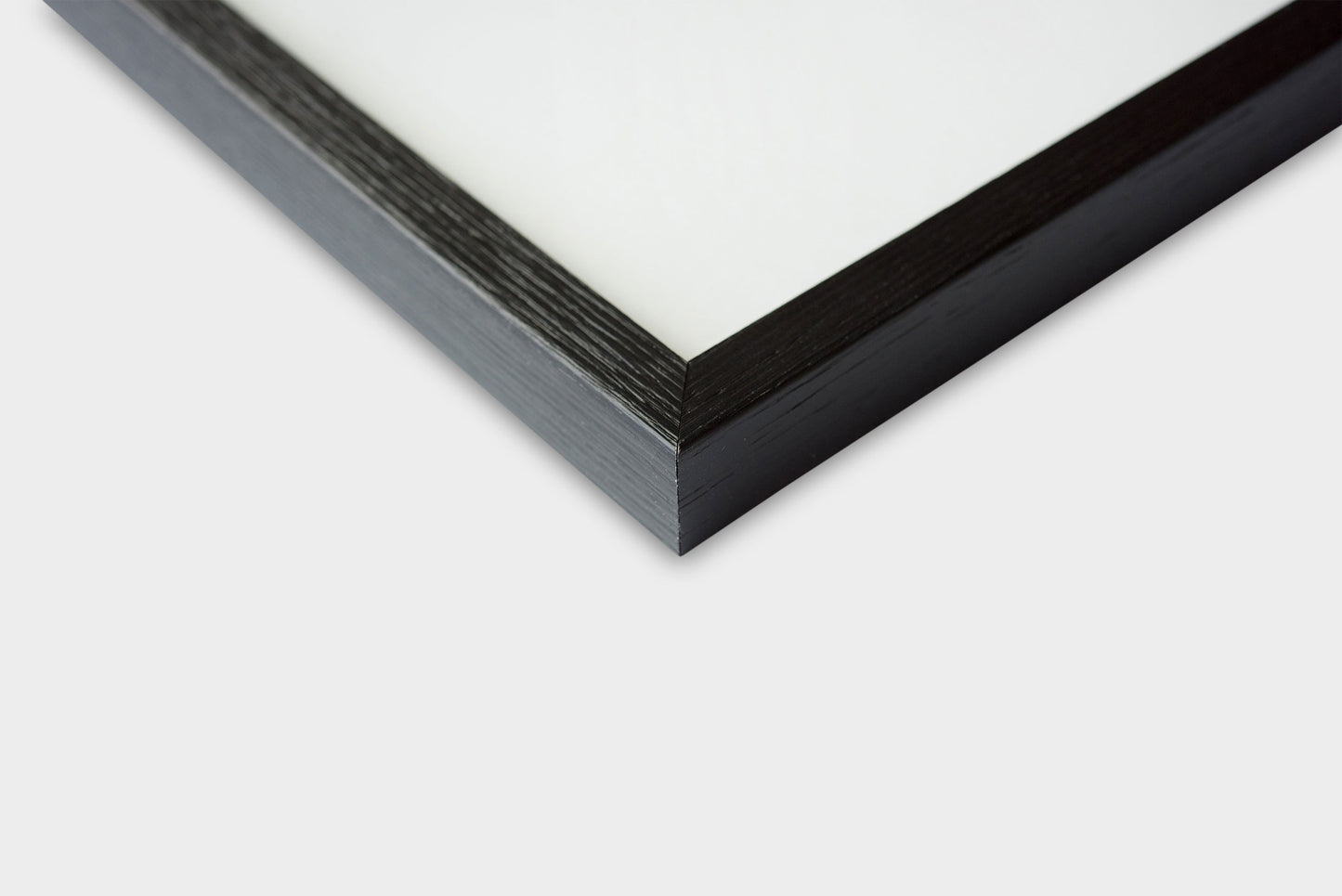 Quadrum veneered black frame corner detail