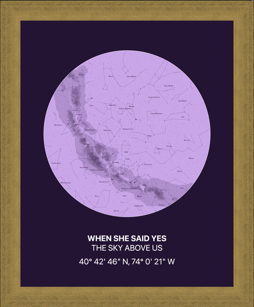 Framed star map print