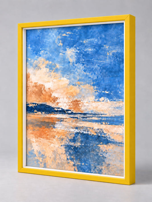 Yellow Wood picture frame - whole frame, gallery build with a fillet