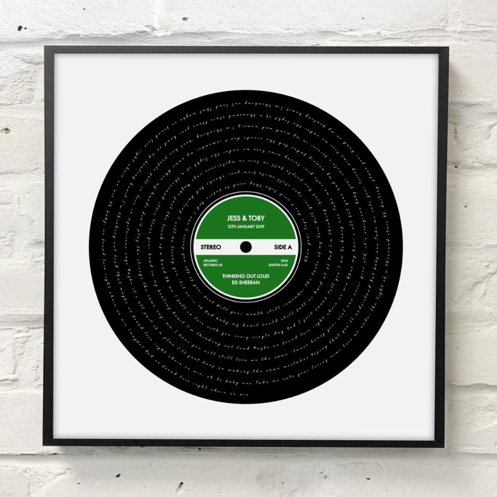 Favourite Song Vinyl Lyrics Print