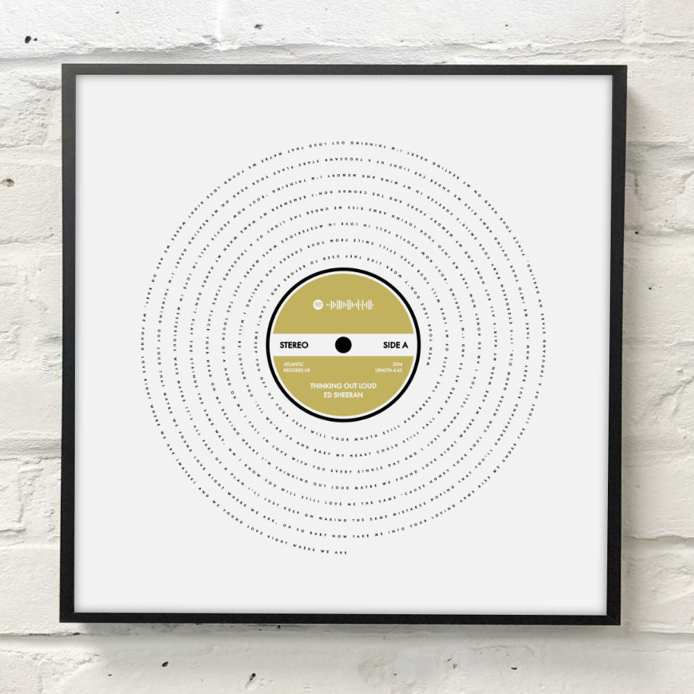 Favourite Song Vinyl Lyrics Print